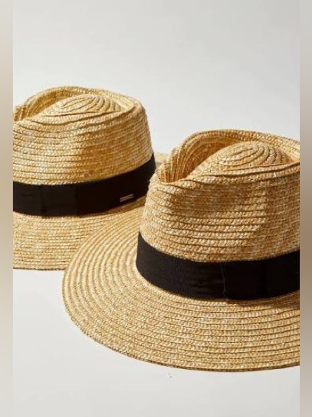 Brixton Joanna Straw Hat Black Strap Tan Small